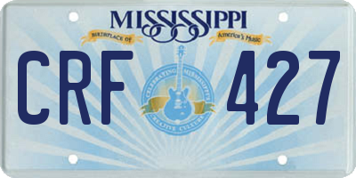 MS license plate CRF427