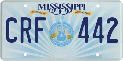 MS license plate CRF442