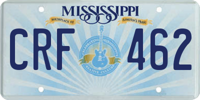 MS license plate CRF462