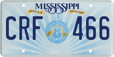 MS license plate CRF466