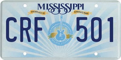 MS license plate CRF501