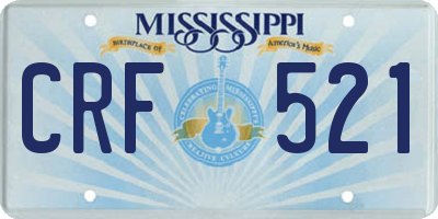 MS license plate CRF521