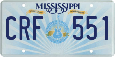 MS license plate CRF551
