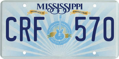 MS license plate CRF570