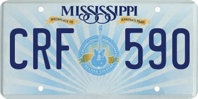 MS license plate CRF590