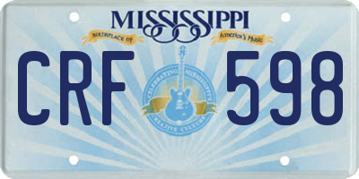 MS license plate CRF598