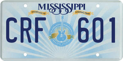 MS license plate CRF601