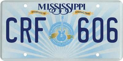 MS license plate CRF606