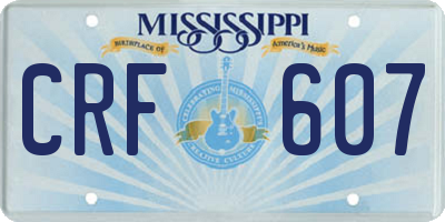 MS license plate CRF607