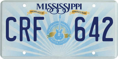 MS license plate CRF642