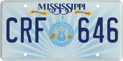 MS license plate CRF646