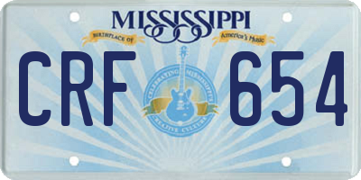 MS license plate CRF654