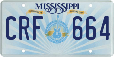 MS license plate CRF664