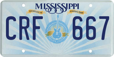 MS license plate CRF667