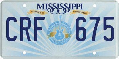 MS license plate CRF675