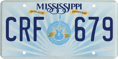 MS license plate CRF679