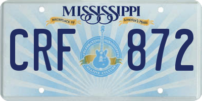 MS license plate CRF872