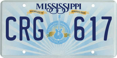 MS license plate CRG617