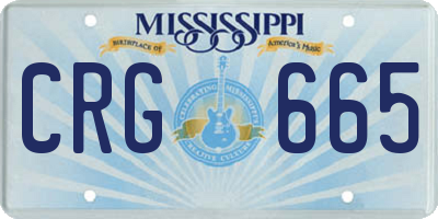MS license plate CRG665