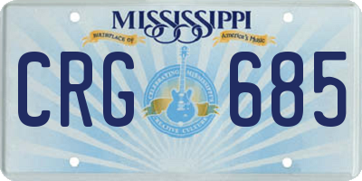 MS license plate CRG685