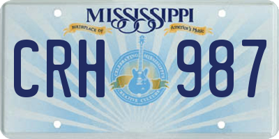 MS license plate CRH987