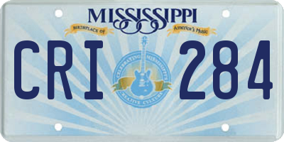 MS license plate CRI284