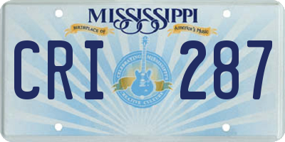 MS license plate CRI287