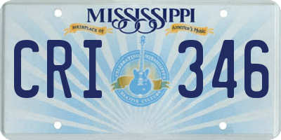 MS license plate CRI346