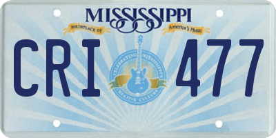 MS license plate CRI477