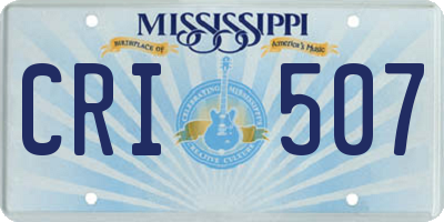 MS license plate CRI507