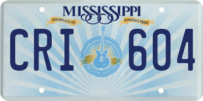 MS license plate CRI604
