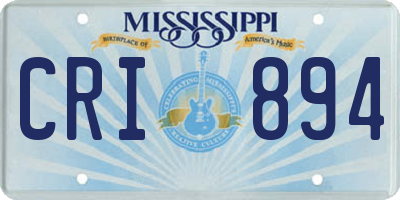 MS license plate CRI894