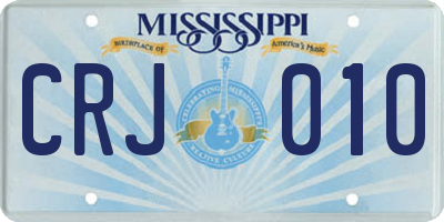 MS license plate CRJ010