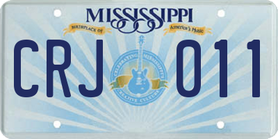 MS license plate CRJ011