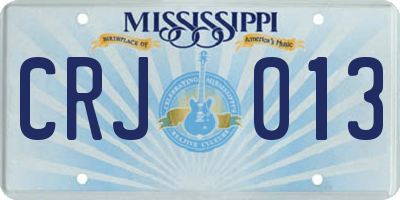 MS license plate CRJ013