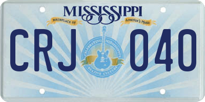 MS license plate CRJ040