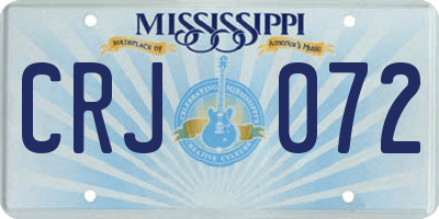 MS license plate CRJ072
