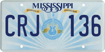 MS license plate CRJ136