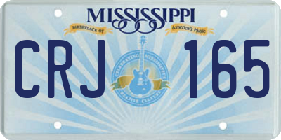 MS license plate CRJ165