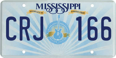 MS license plate CRJ166