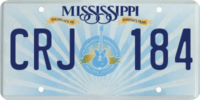 MS license plate CRJ184
