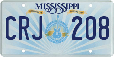 MS license plate CRJ208