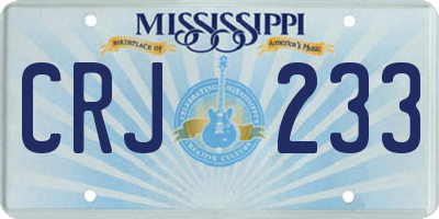 MS license plate CRJ233