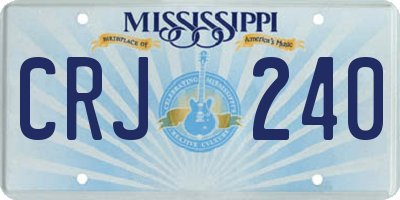 MS license plate CRJ240