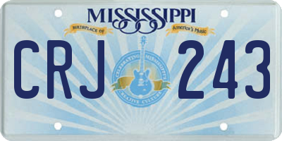 MS license plate CRJ243