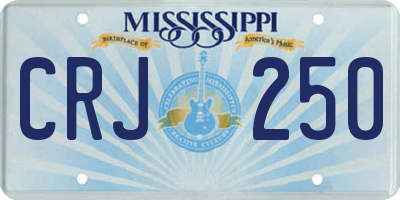 MS license plate CRJ250