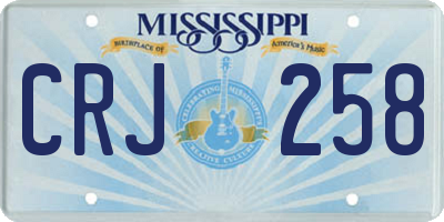 MS license plate CRJ258
