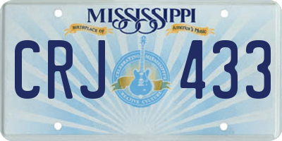 MS license plate CRJ433