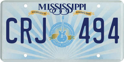 MS license plate CRJ494