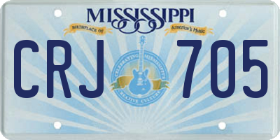 MS license plate CRJ705